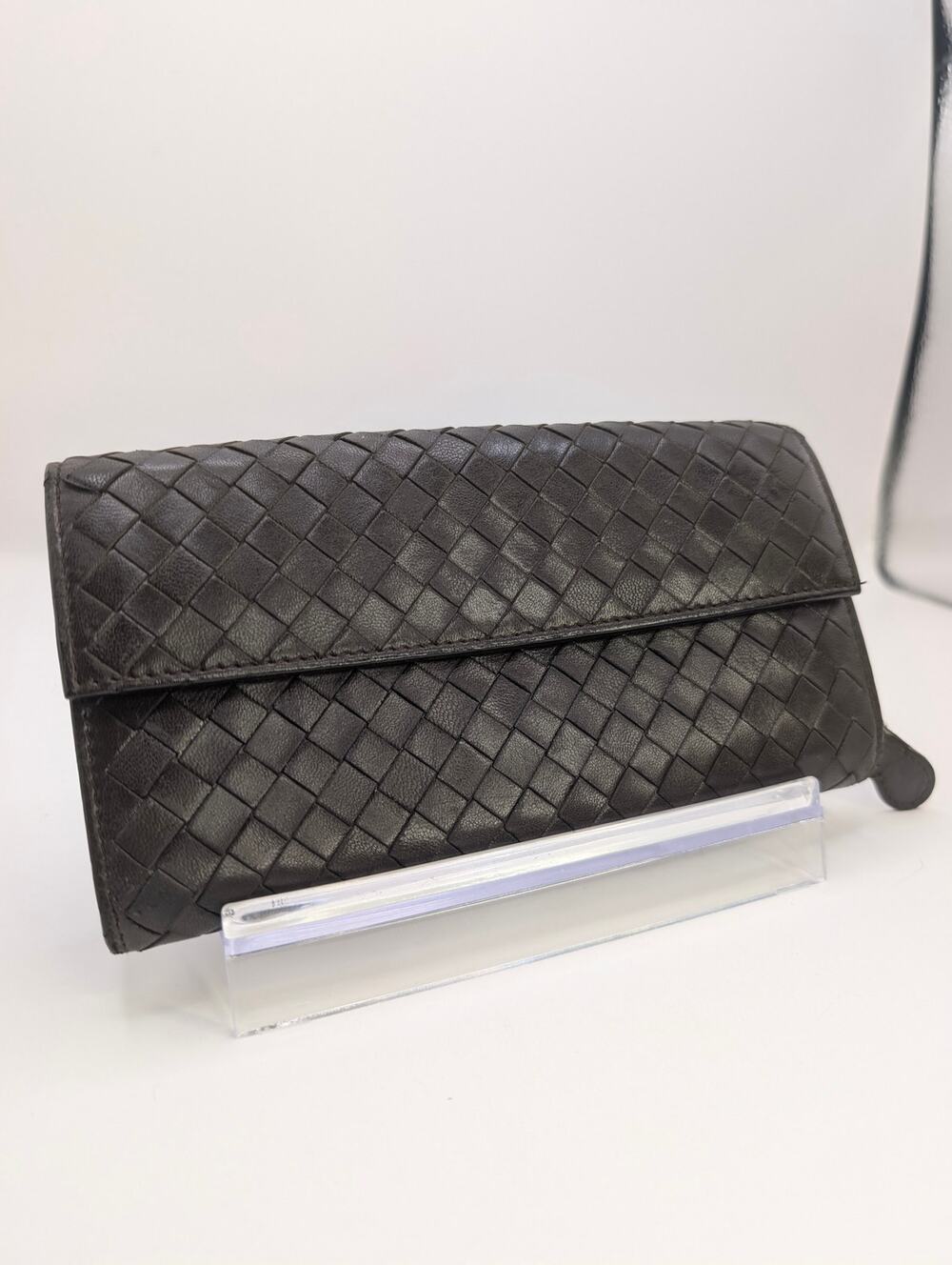 Authentic Bottega Veneta Intrecciato Leather Continental Zip Wallet – Brown